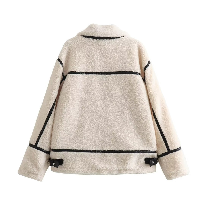 Women Cotton Coat Casual Lamb Wool Warm Jacket