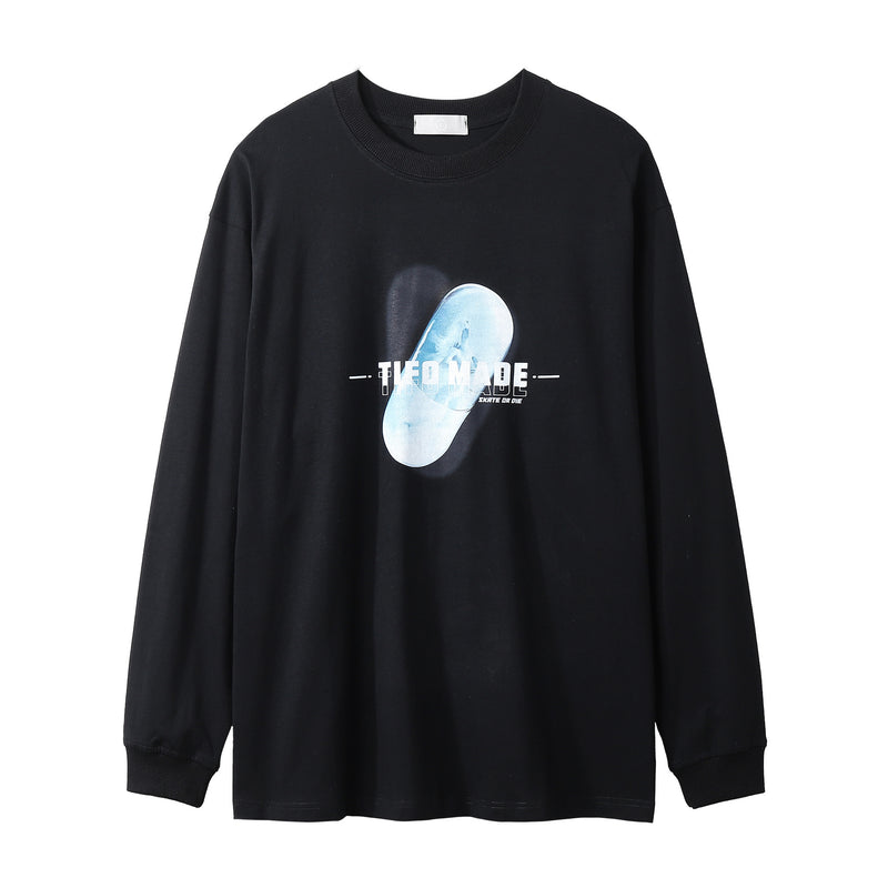 Men Long Sleeve T-Shirt Science Fiction Trendy Casual Three-Dimensional Printing
