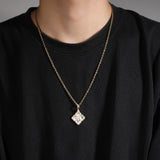 Jewelry Luxury Full Diamond Clover Pendant Female ins Wind 5A Zircon Necklace snowflake St. Valentine's Spectrum