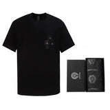 CHH Chrome Hearts T Shirts Heavy Industry Cross Patch Sleeve Sanskrit Rhinestone Hot Fixed Short Sleeve T-shirt