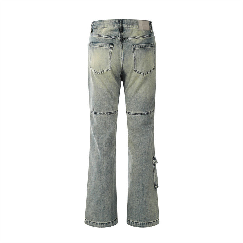 Men Jeans yellow-fledged trousers