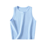 Women Vest Solid Color Knitted Slim Sleeveless