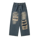 Men Jeans Hole Patch Loose All-Match