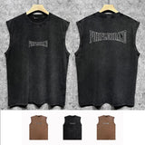 Purple Brand Distressed Tank T Shirts Distressed Sleeveless T-shirt Vest