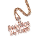 Jewelry Diamond Double Letter Pendant Necklace Jewelry Word Up rapper Spectrum