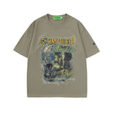 Men T-Shirt Cross Retro Loose All-Match