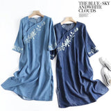 Women Dresses Embroidery Loose Dress