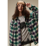 Unisex Shirt Woolen Plaid Long Sleeve Shirt