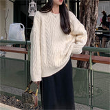 Women Pullover Sweater Vintage Loose Knit