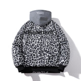 Mens Vintage Jackets Leopard print jacket Autumn padded jacket Thermal baseball jersey