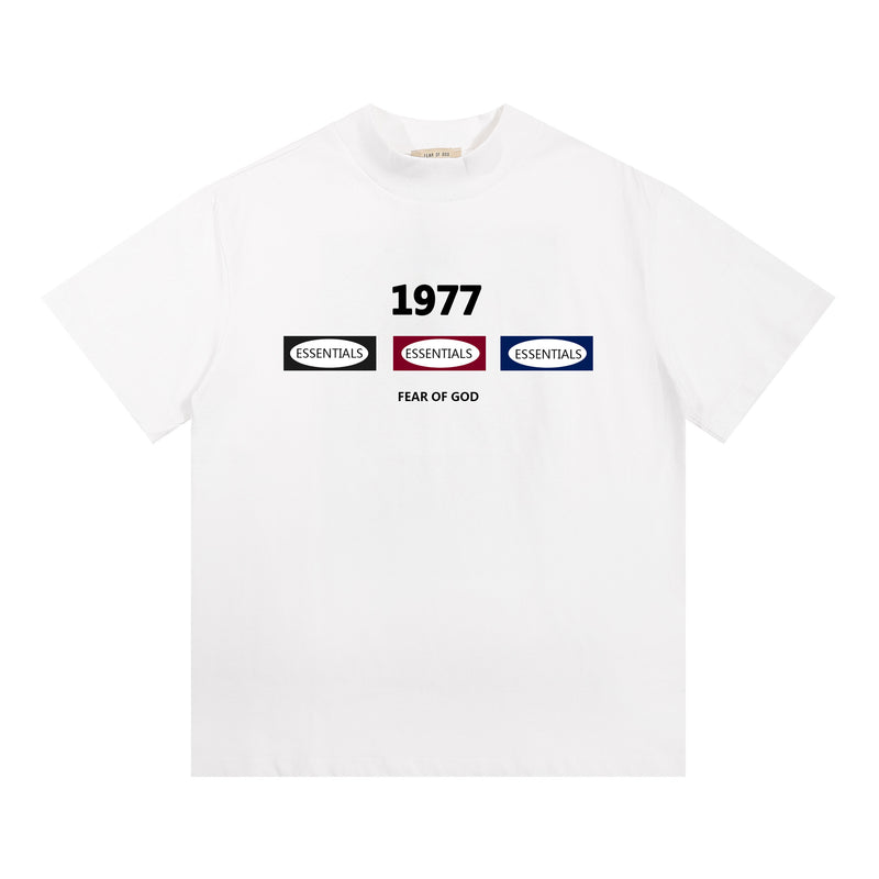 Fog Essentials T Shirts Spring/Summer FOG Letter Pattern Crew Neck Short Sleeves