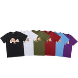 Palm Angle T Shirts Teddy Bear Printed Loose Couple