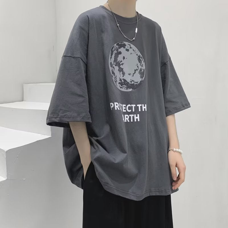 Men T Shirt Summer Loose All-Match Casual