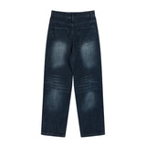 Men Jeans Pleated Stitching Loose All-Match
