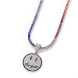 Jewelry drew letter smiley face pendant necklace slightly set with zircon St. Valentine's Spectrum Alphabet Pieces