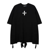 Men T-Shirt Cross Irregular Ripped