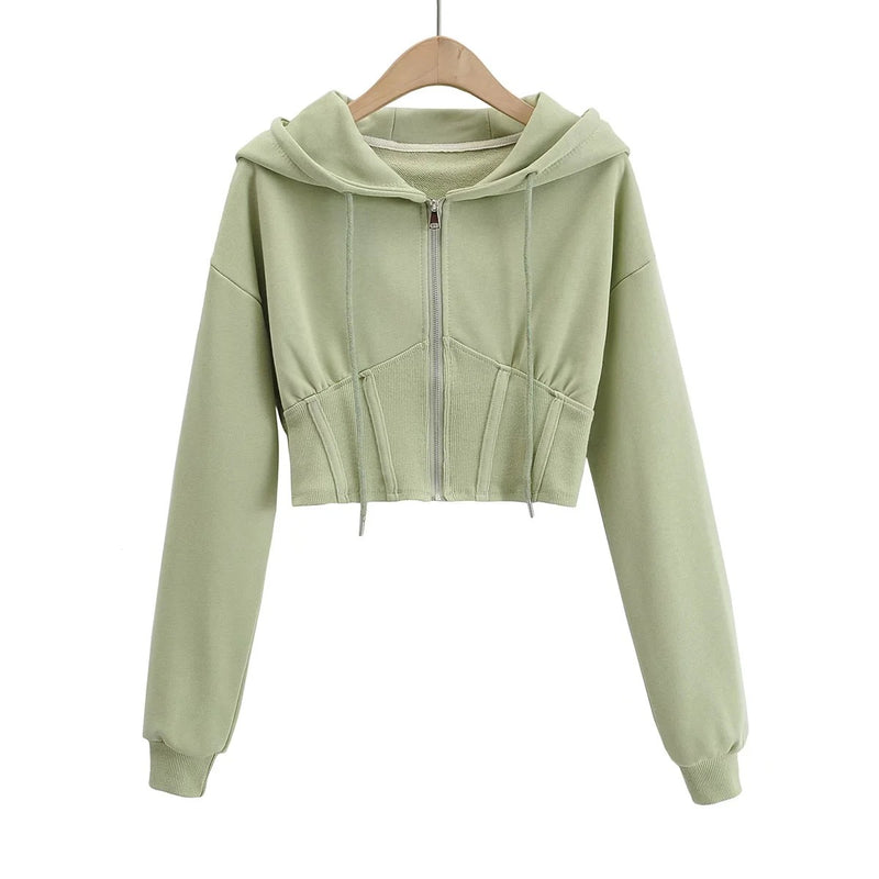 Women Hoodie Casual Cardigan Sports Hooded Zipper Sweatshirt