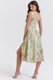 Women Dress Temperament Slimming Sexy Suspenders Split Floral Dress