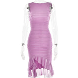 Women Dress Summer Sexy Pleated Dress