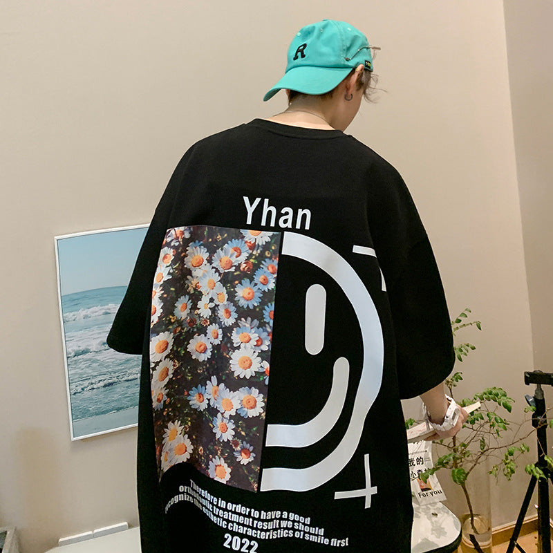 Men T Shirt Loose All-Match Summer