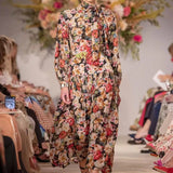 Bohemian Dress Vintage Floral Lace-up Dress