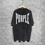 Purple Brand Distressed T Shirts Short Sleeve