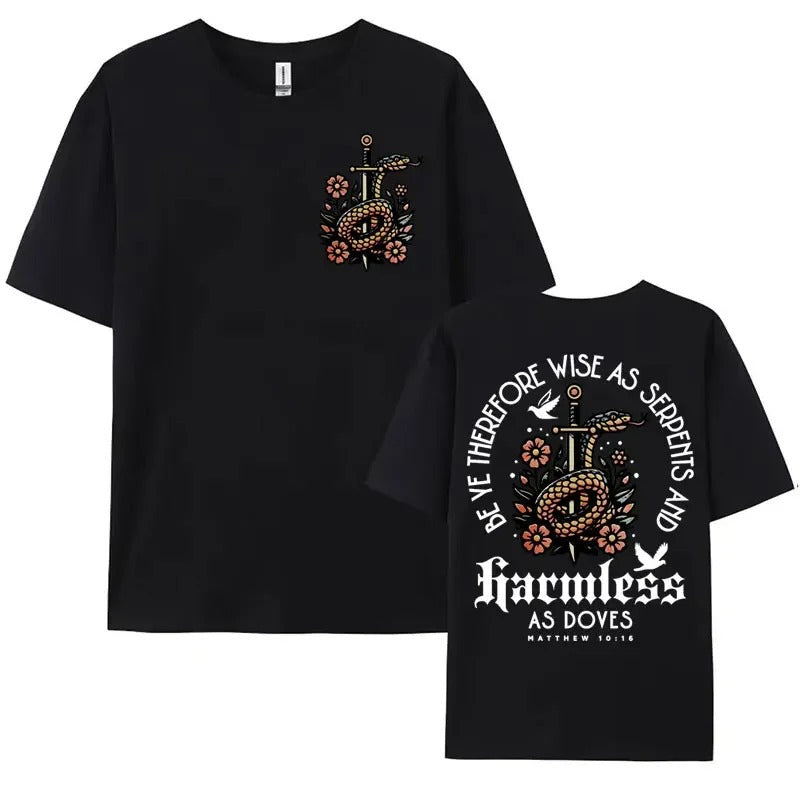 Mens Christian Aesthetic T-shirt Bible Verse
