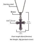 Jewelry Cross Necklace Copper Set Purple Zircon Light Luxury Crosses Spectrum St. Valentine's