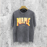 Purple Brand Distressed T Shirts Short Sleeve