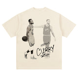 Stephen Curry Curry Short Sleeve Old NBA American Star Print