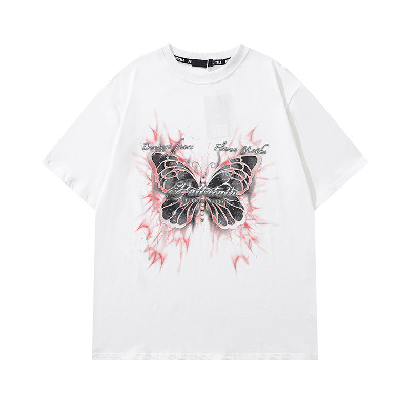 Men T-Shirt Butterfly Graffiti Printing