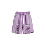 Unisex Shorts Ripped Denim Shorts Loose Summer