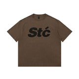 Men T-Shirt Heavy Retro Distressed All-Matching