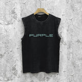 Purple Brand Distressed Tank T Shirts Distressed Sleeveless T-shirt Vest