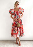 Women Dress 2 US Puff Sleeves for Holiday Show Thin and Long