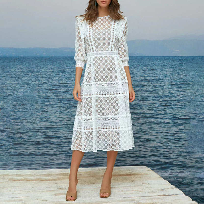 Bohemian Dress Vintage Sheer Mesh Dress