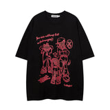 Men T-Shirt Retro Cartoon Printed Short-Sleeved T-shirt
