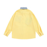Men Long Sleeved T Shirt Embroidered Letter Long Sleeve Shirt Men's Loose Casual Contrast Color Shirt Spring and Autumn