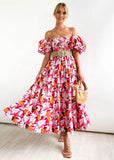 Women Dress 2 US Puff Sleeves for Holiday Show Thin and Long