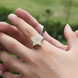 Rings Zircon Hip Hop T Square Pentagram Ring St. Valentine's Spectrum