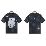 Who Decided War T Shirts Who Decided War Printed Short Sleeve Washing Water Old Loose Casual T-Shirts