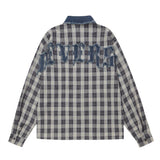 Men Long Sleeved T Shirt Letter Embroidery Long Sleeve Shirt Men Autumn Contrast Color Pocket Shirt Coat