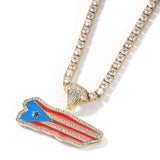 Jewelry Hip Hop Copper Flag Pendant Street Diamond Spectrum Royalty