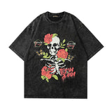 Men T-Shirt Retro Portrait Printing Distressed