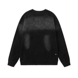 Amiri Sweatshirt AMI Cracked Letter Old Wash Print Crew Neck Sweater