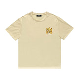 Amiri T Shirt Tiger Pattern Letter Print Casual round Neck Short Sleeve T-shirt