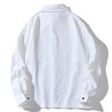 Men's Long Sleeved T Shirt Printed Long Sleeve Shirt Men's Ins Loose Pattern Lapel Shirt Outer Wear