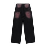 Men Jeans Inkjet Graffiti Printing Loose Casual