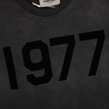 Fog Essentials T Shirts Spring Summer FOG Wash 1977 Flocking Letter Short Sleeves