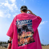 Men T Shirt Vintage Pure Cotton Heavy